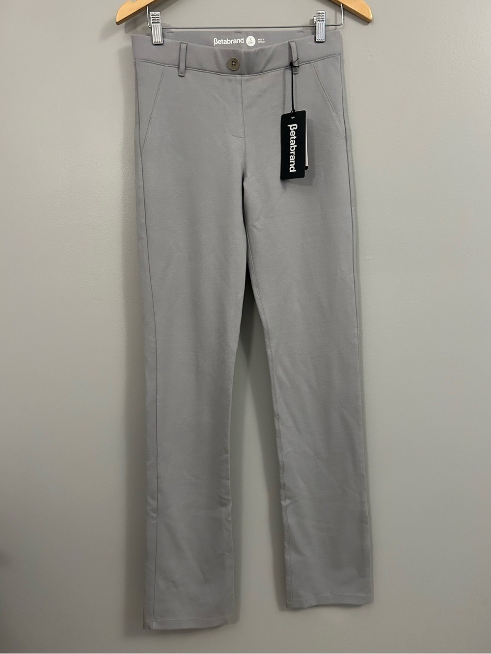 Betabrand Light Gray Slim Dress Pants Size Small Long NWT
